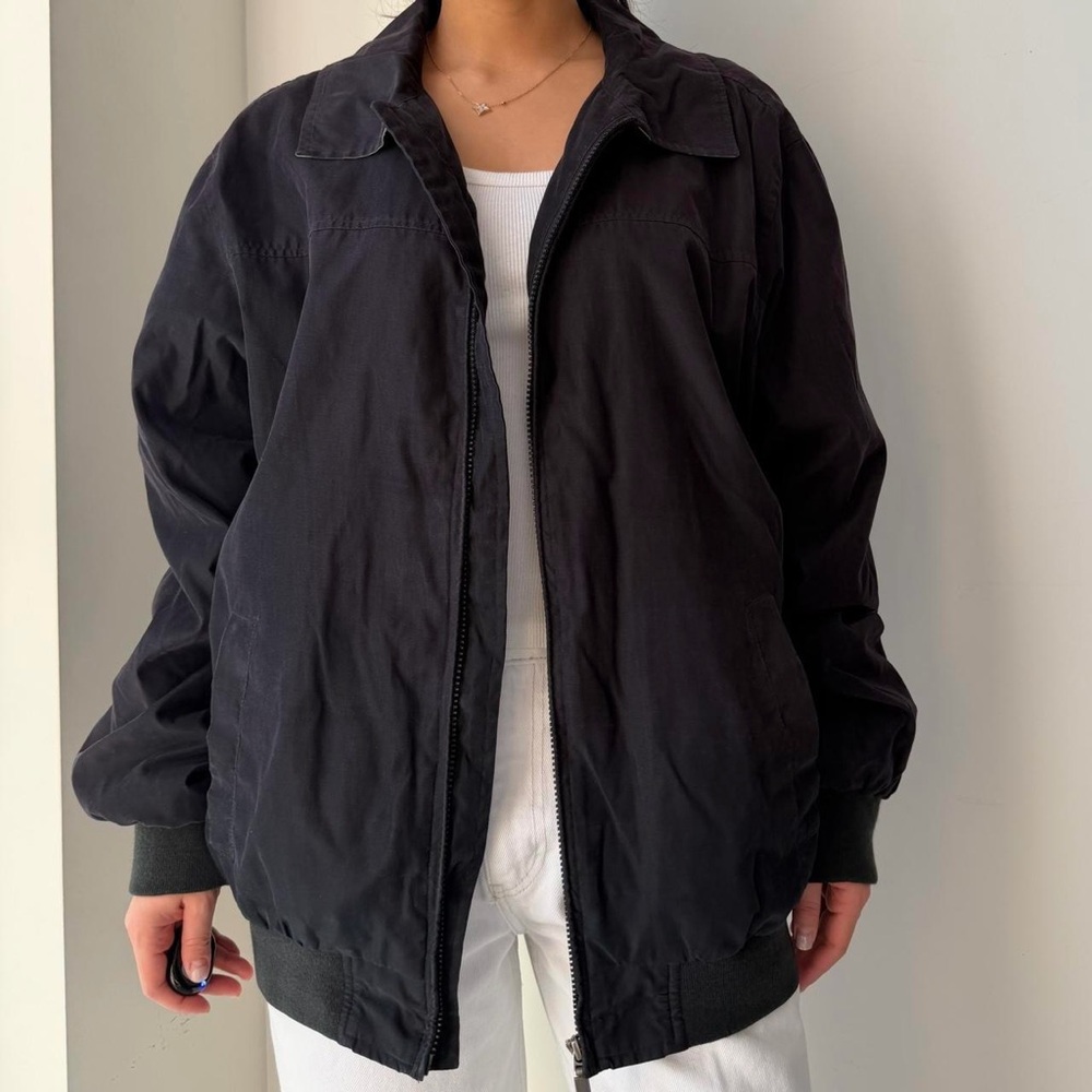 London Fog Black Harrington Jacket - Medium